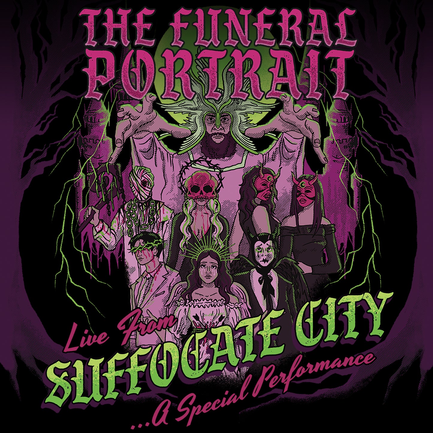 The Funeral Portrait - Live From Suffocate City - Lime green & Black Vinyl
