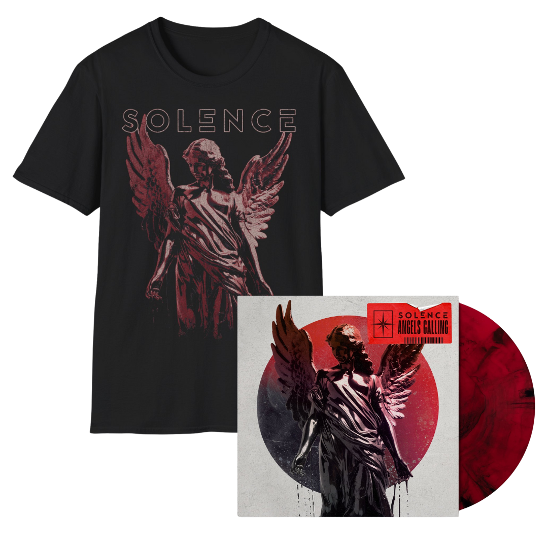 Solence - ANGELS CALLING - Red Vinyl + Shirt (Half Tone) Bundle