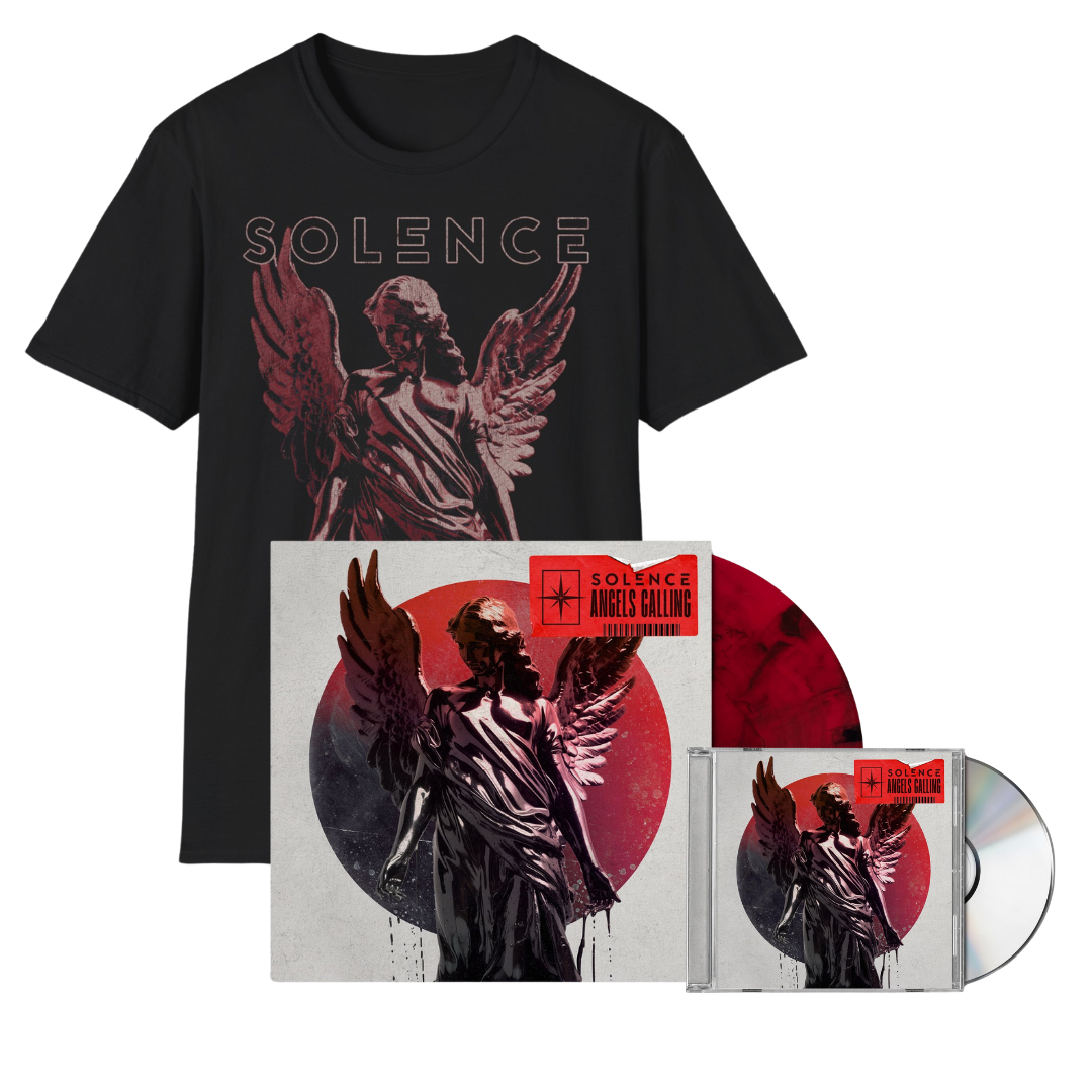 Solence - ANGELS CALLING - Red Vinyl + CD + Shirt (Half Tone) Bundle