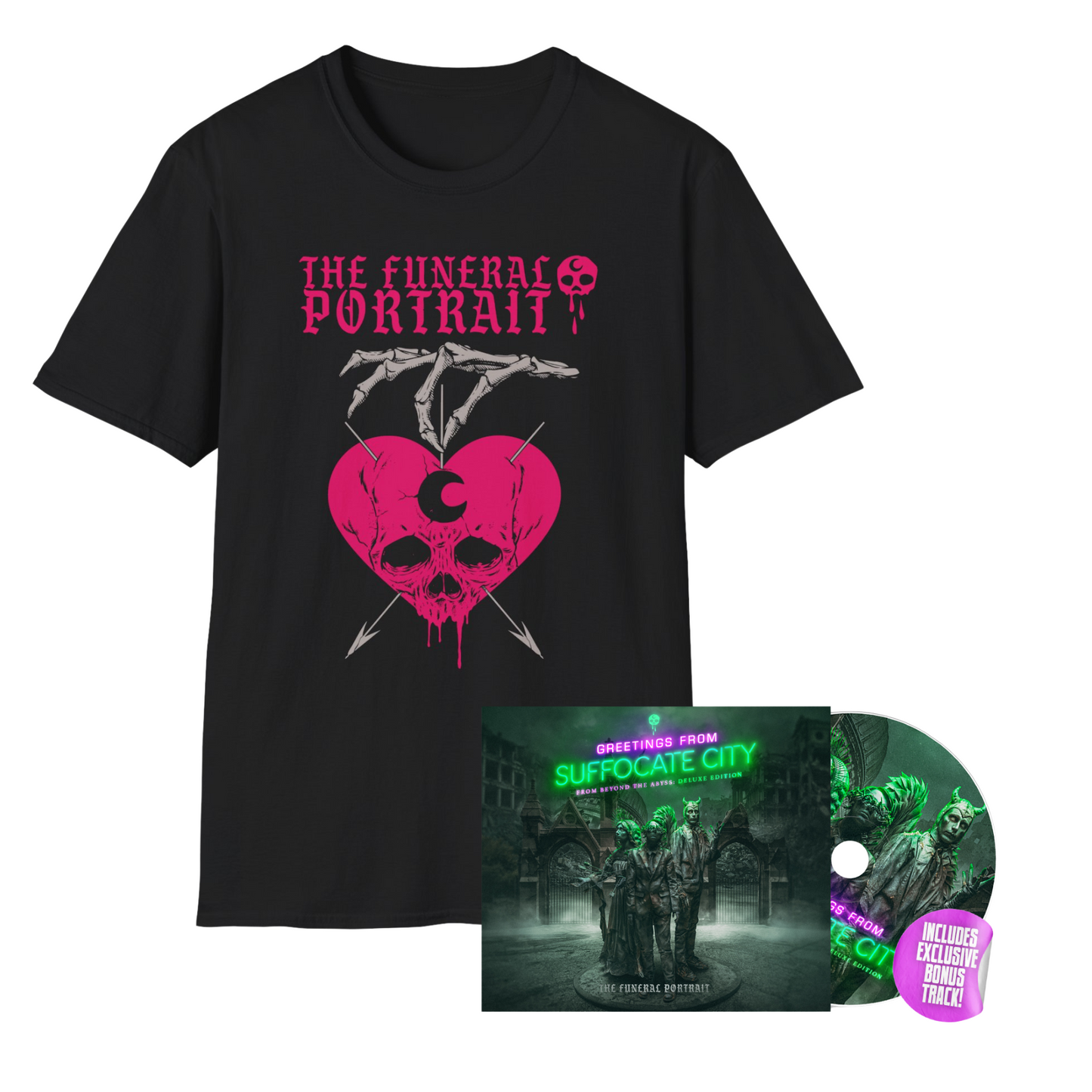 The Funeral Portrait - Greetings From Suffocate City - From Beyond The Abyss (Deluxe Edition) - CD + Valentines Shirt Bundle