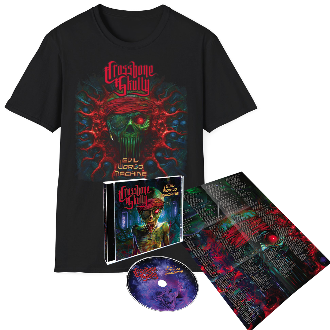 Crossbone Skully - Evil World Machine - CD + Shirt Bundle