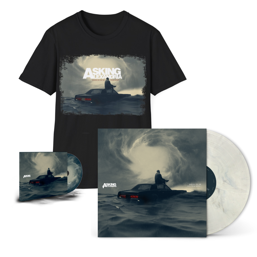 Asking Alexandria - Where Do We Go From Here? - White Marble LP + CD + Shirt Bundle