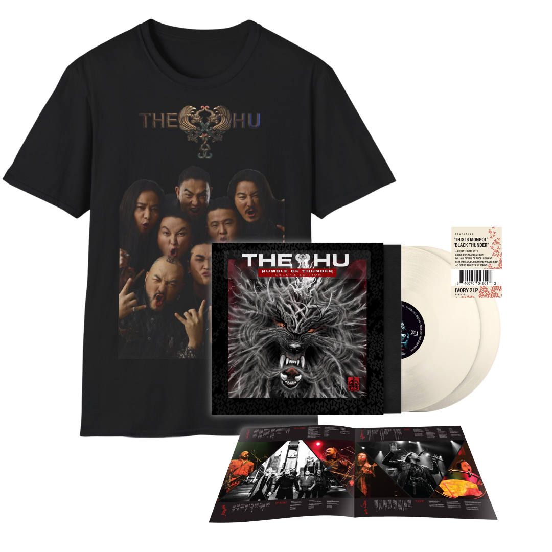 The HU - Rumble of Thunder (Deluxe Edition) - Beige LP + Shirt Bundle