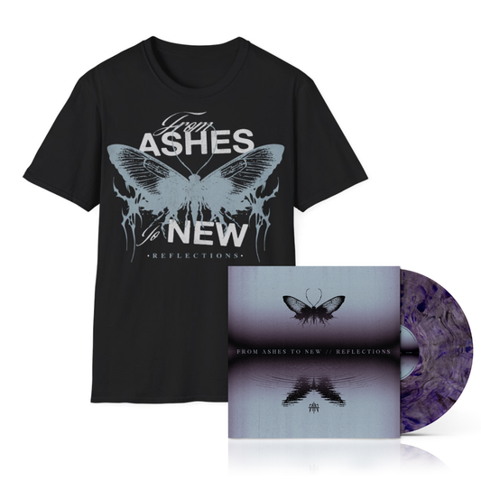 From Ashes To New - Reflections - Urchin Marble Color Vinyl + Black Shirt Bundle