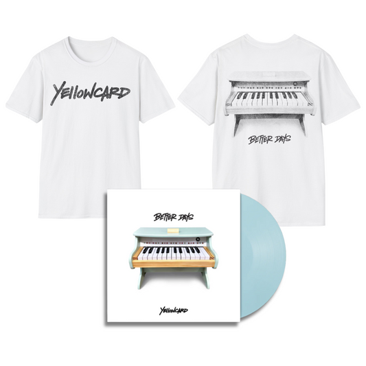 Yellowcard - Better Days - Blue Vinyl + Shirt "Piano" Bundle