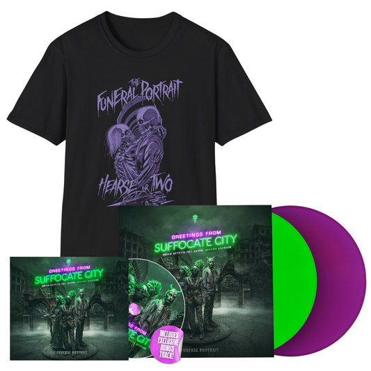 The Funeral Portrait - Greetings From Suffocate City - From Beyond The Abyss (Deluxe Edition) - CD + LP + Hearse For Two Shirt Bundle