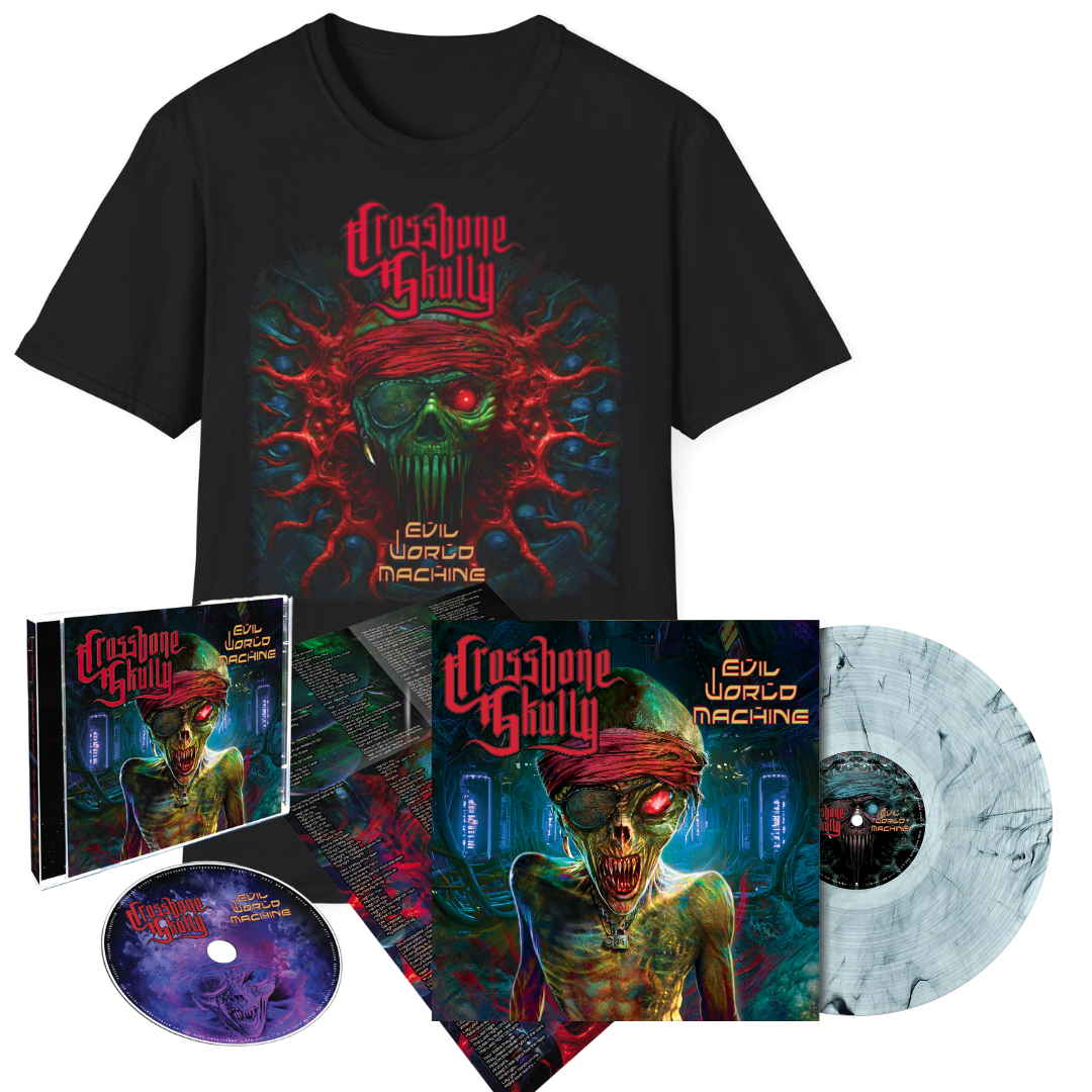 Crossbone Skully - Evil World Machine - Vinyl + CD + Shirt Bundle